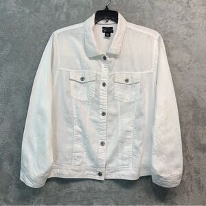 Jones New York Classic Linen White Jean Jacket Size 3X